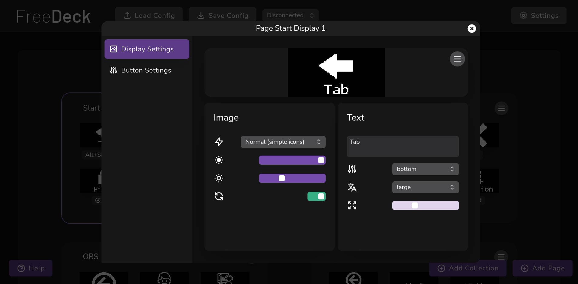 Configuring the Image to display